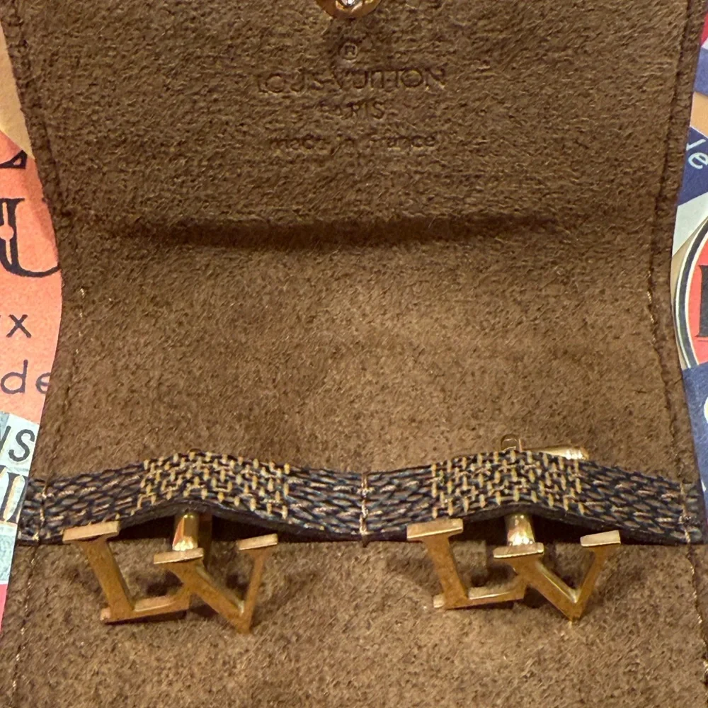 Louis Vuitton Cufflinks leather holder and LV Box